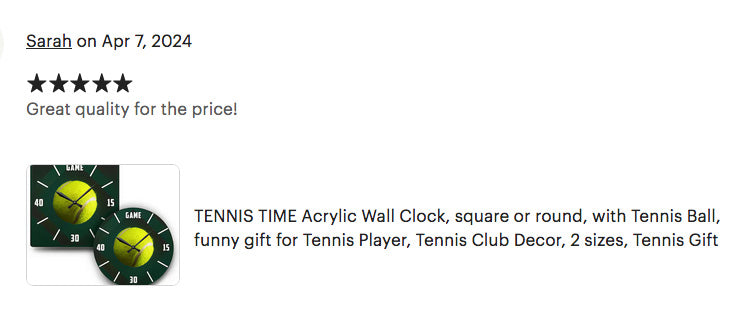 TENNIS TIME Acrylic Frameless Wall Clock Blue review