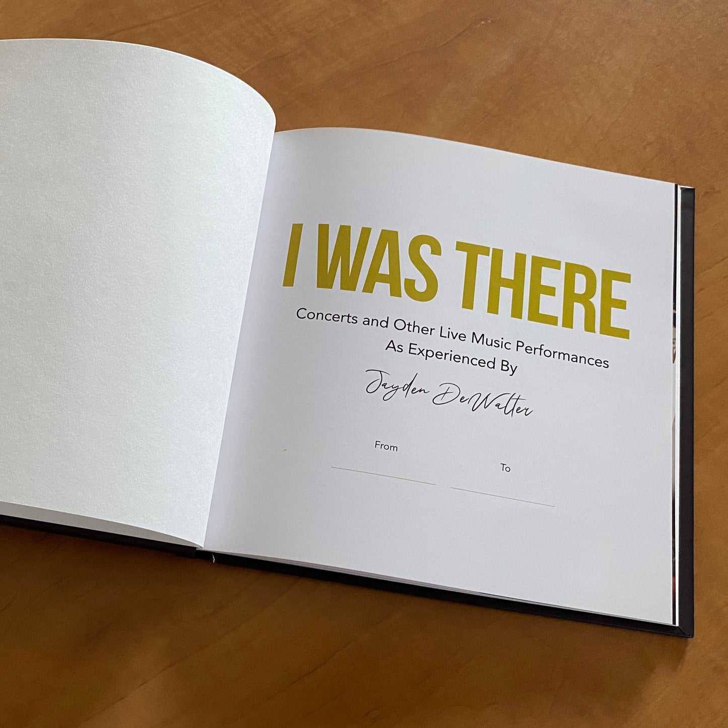 Concert Journal Personalized Music Performance Diary title page
