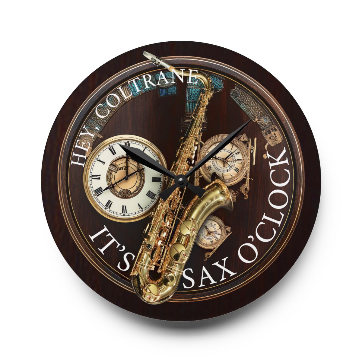 Personalized Saxophone Acrylic Wall Clock mockup