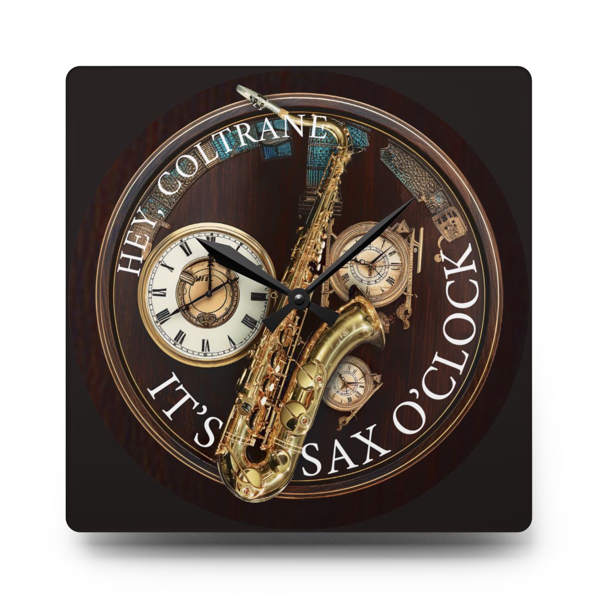 Personalized Saxophone Acrylic Wall Clock mockup