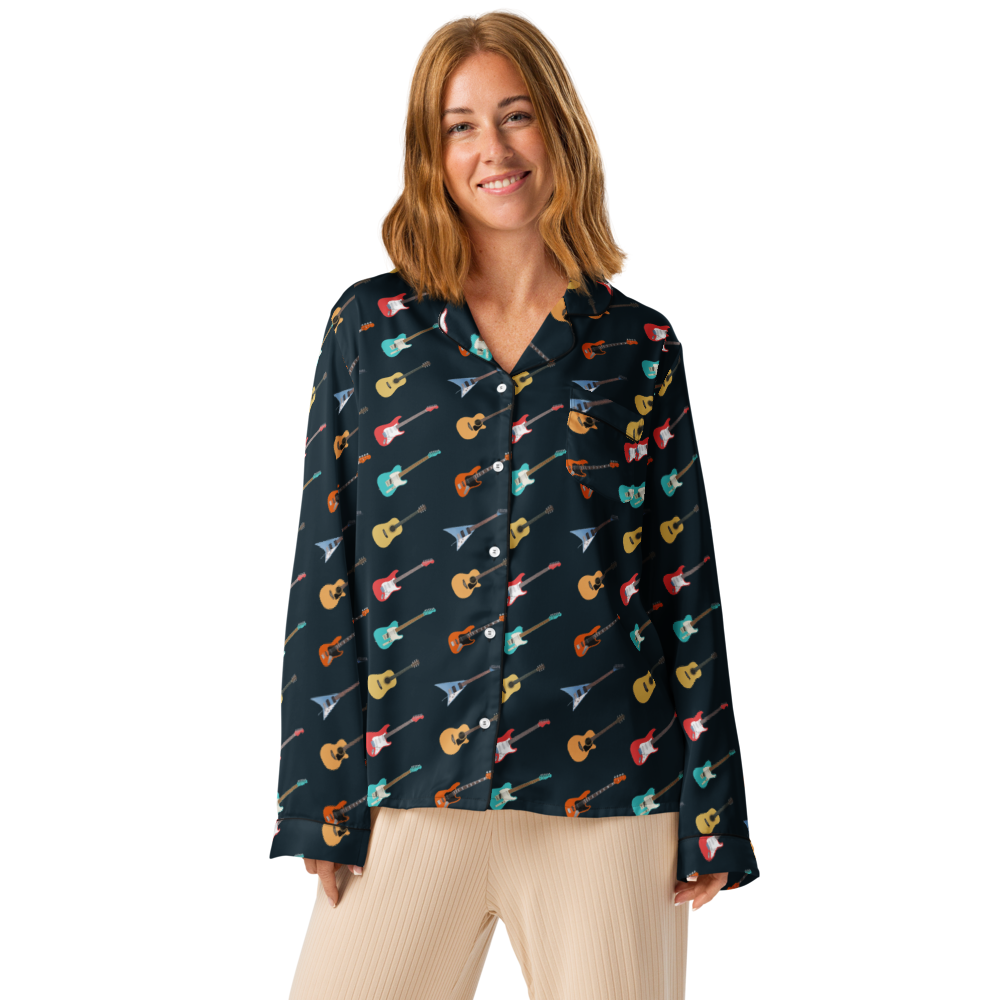 Tiny Guitars Women’s Pajama Top mockup model