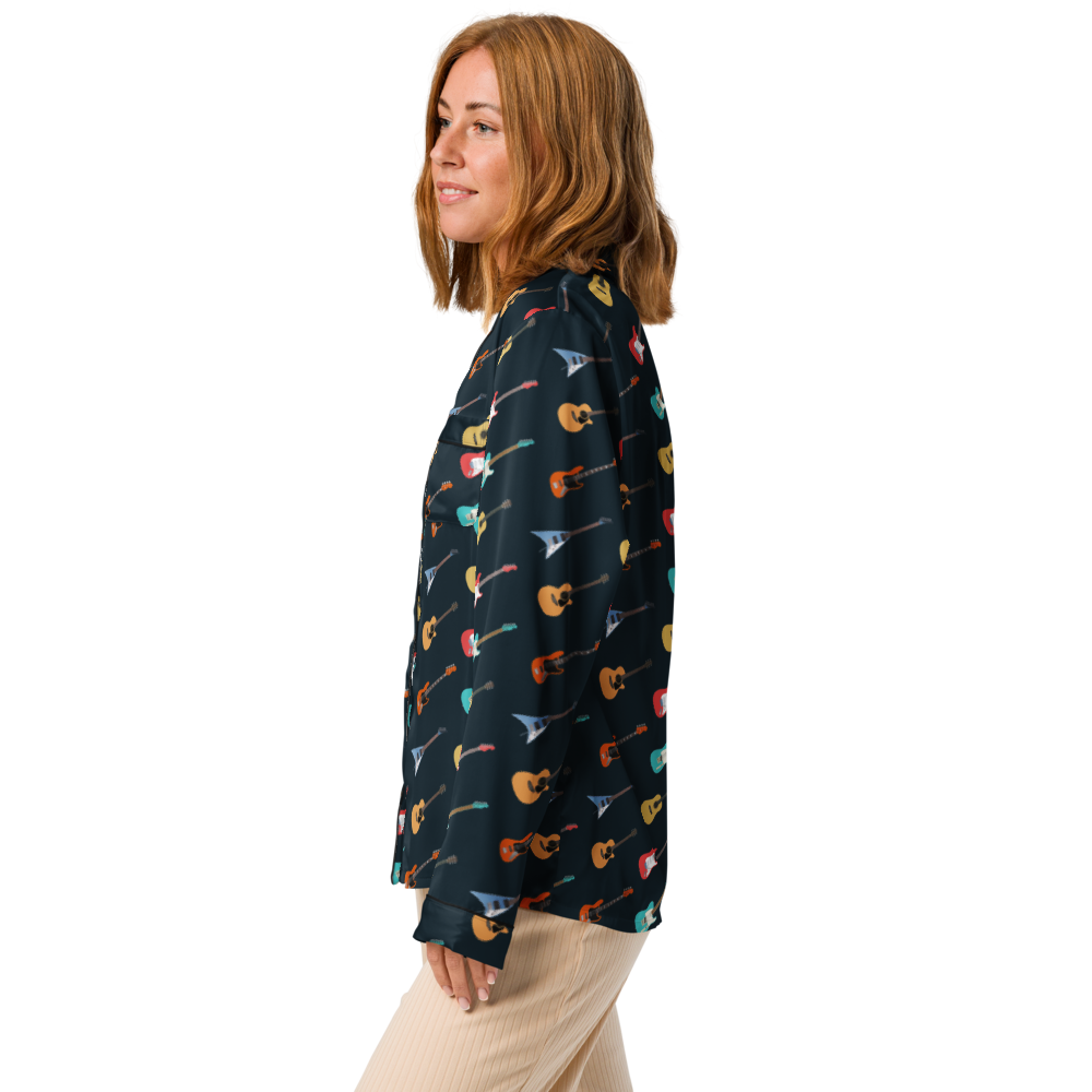 Tiny Guitars Women’s Pajama Top mockup model