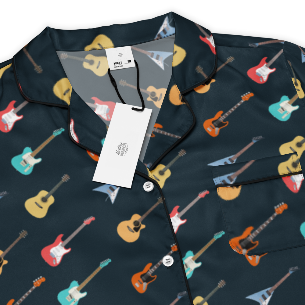 Tiny Guitars Women’s Pajama Top mockup close-up