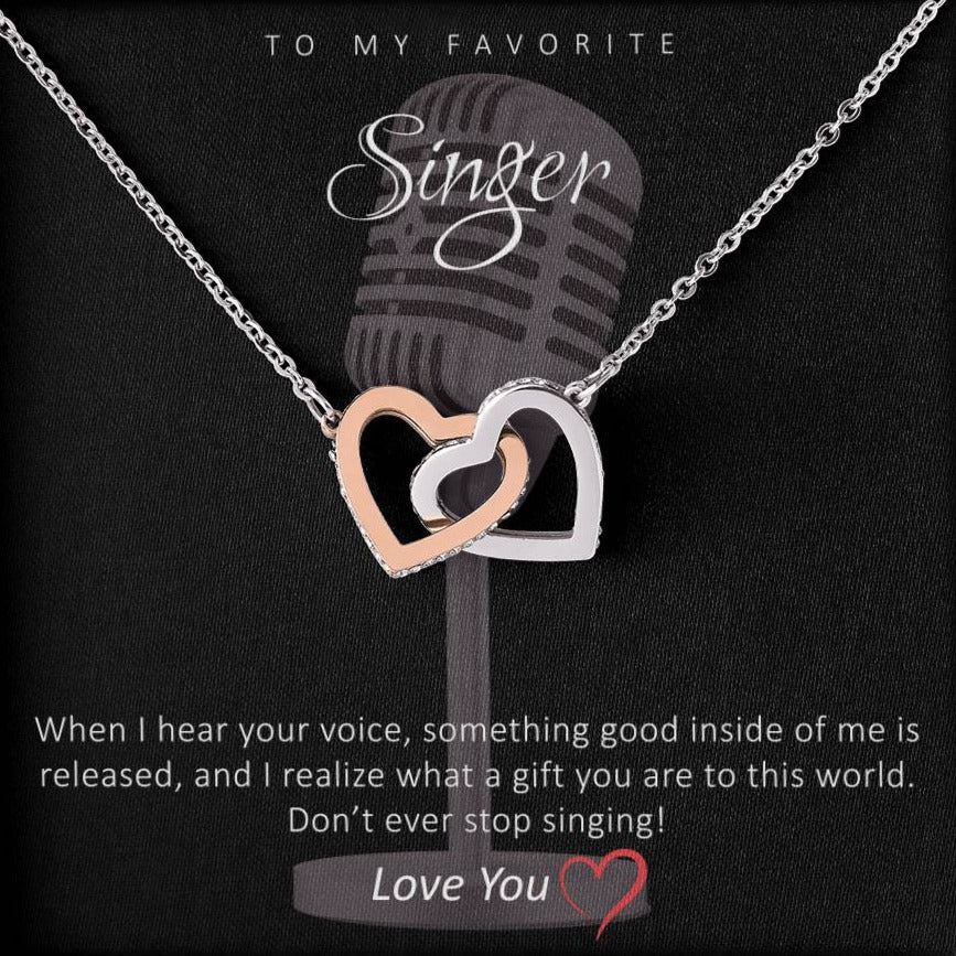 Favorite Singer Interlocking Hearts Necklace