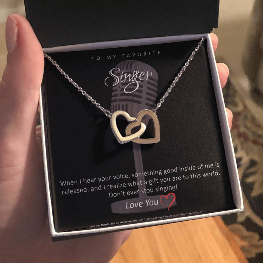 Favorite Singer Interlocking Hearts Necklace