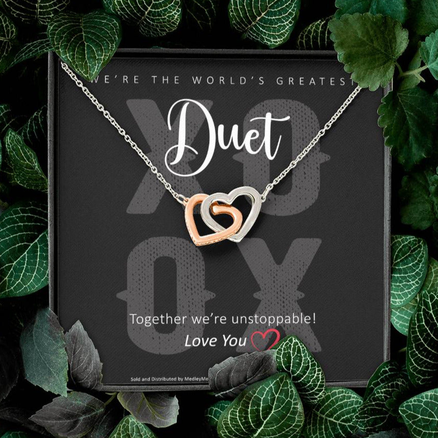 Interlocking Hearts Duet necklace mock up