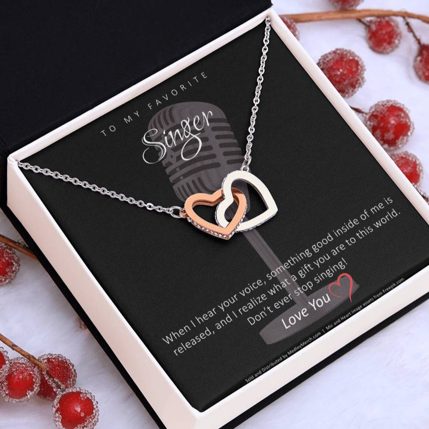 Favorite Singer Interlocking Hearts Necklace