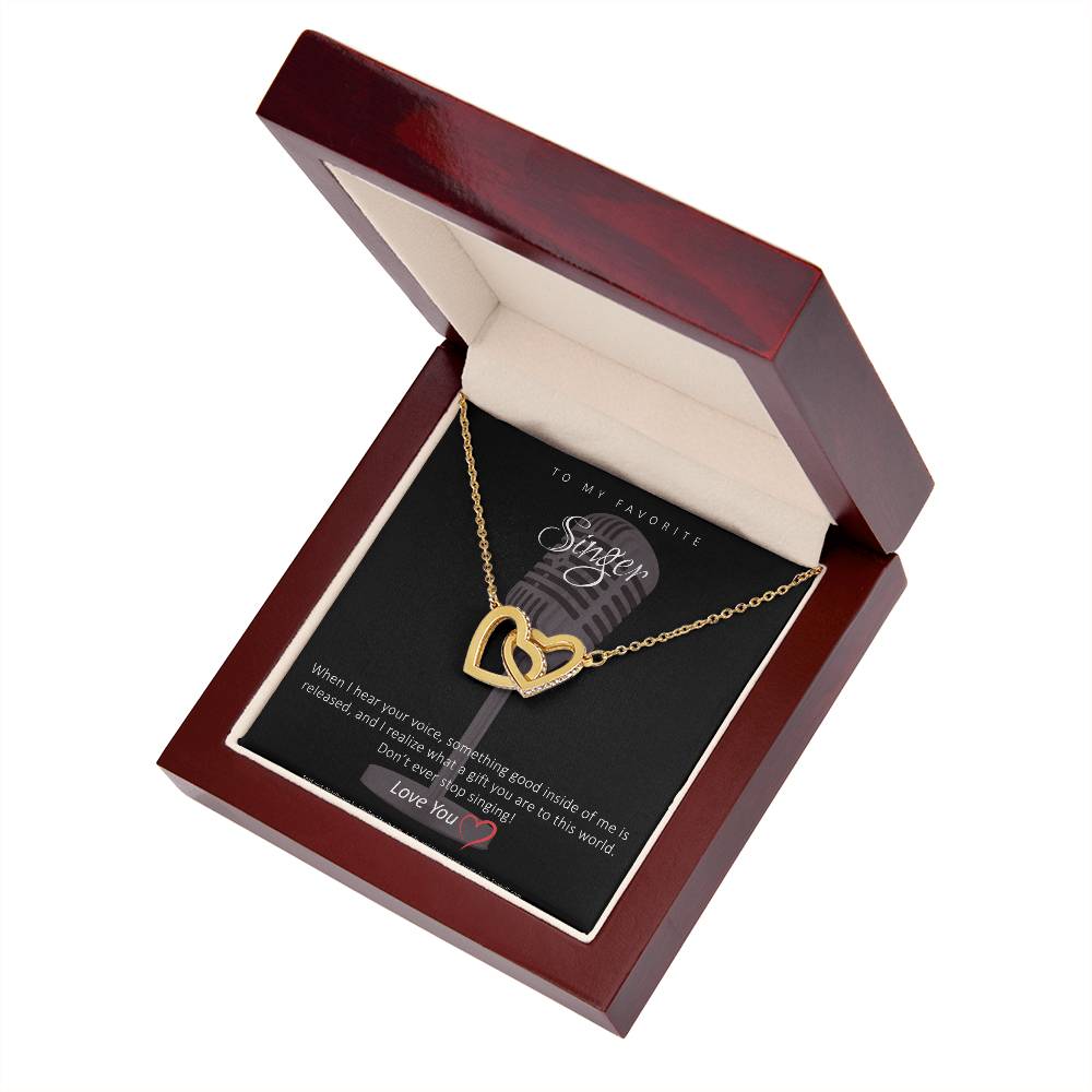 Favorite Singer Interlocking Hearts Necklace