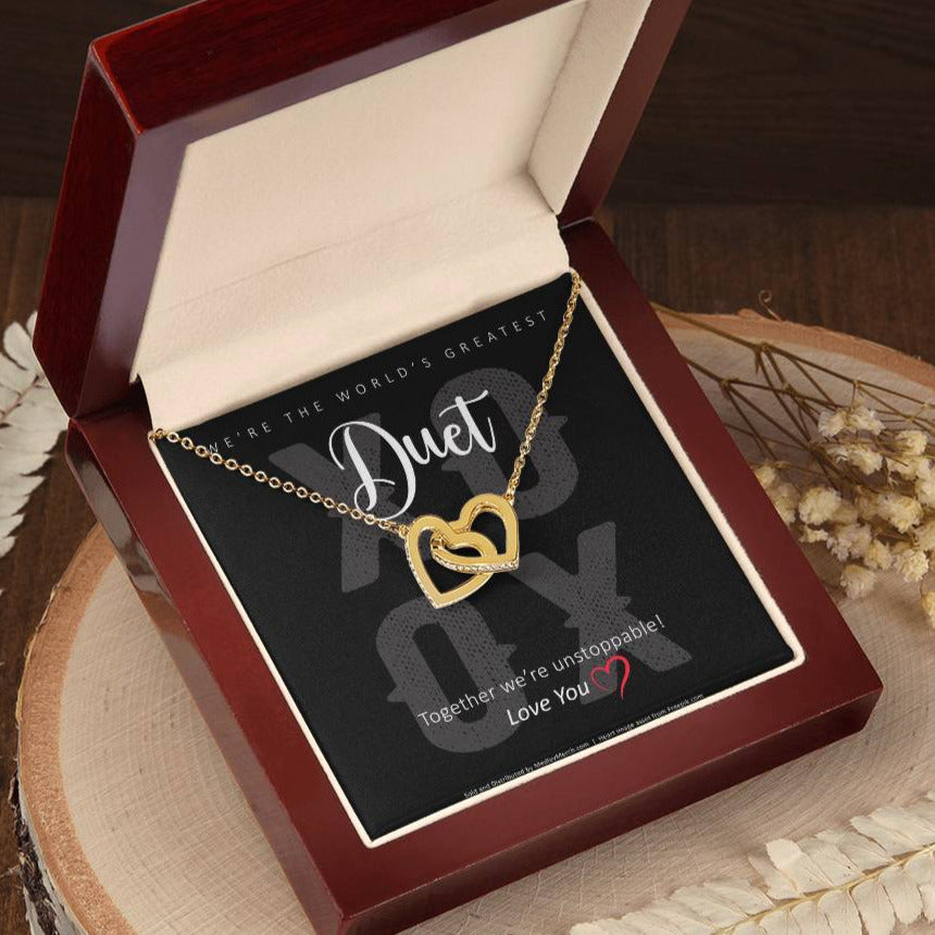 Interlocking Hearts Duet necklace mock up