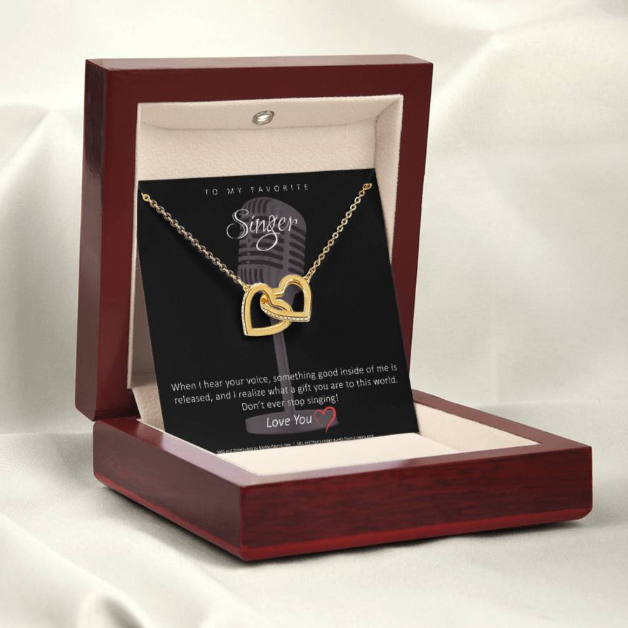 Favorite Singer Interlocking Hearts Necklace
