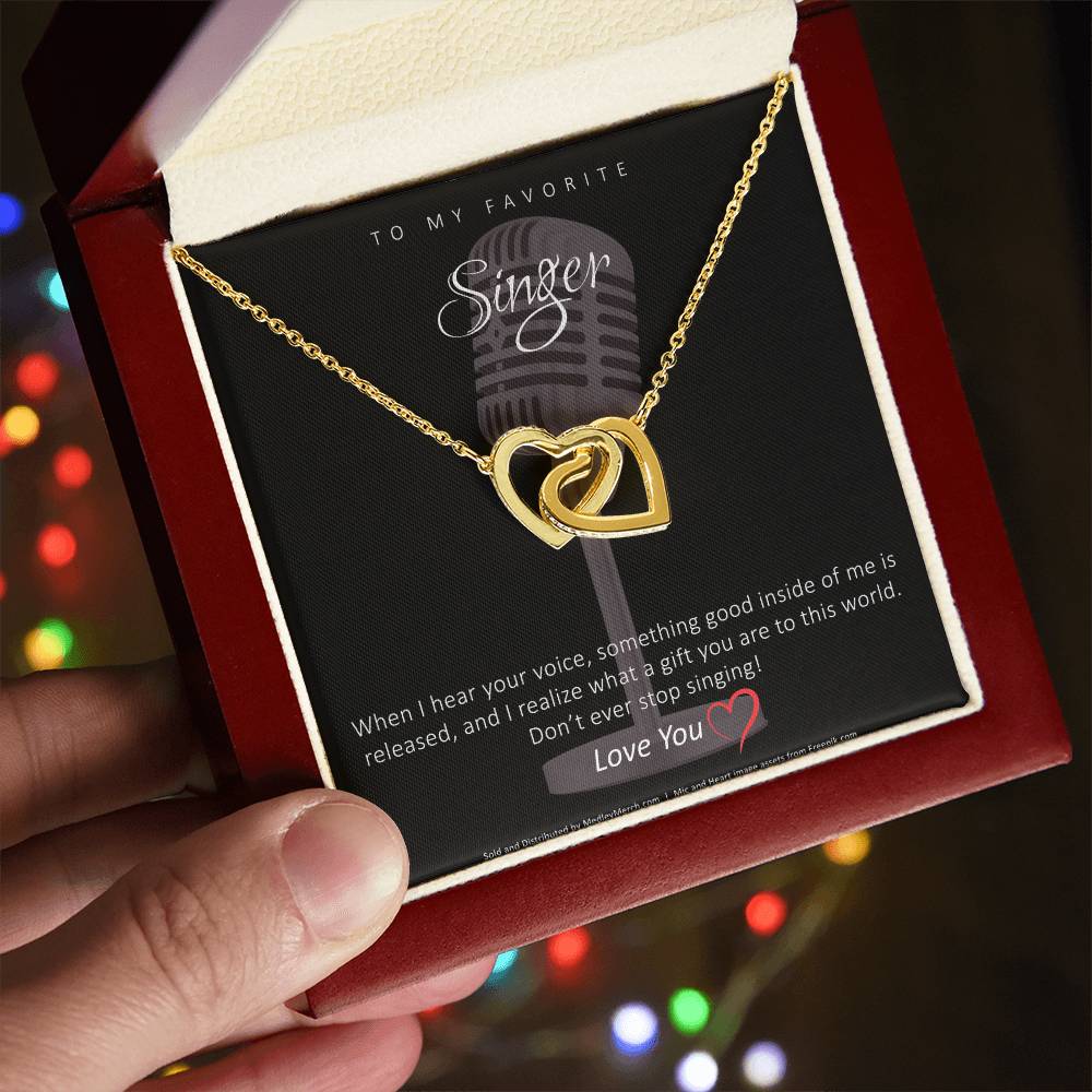Favorite Singer Interlocking Hearts Necklace