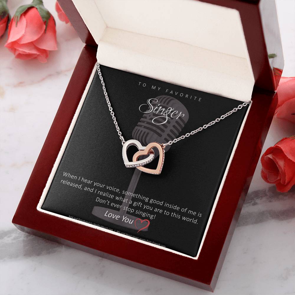 Favorite Singer Interlocking Hearts Necklace