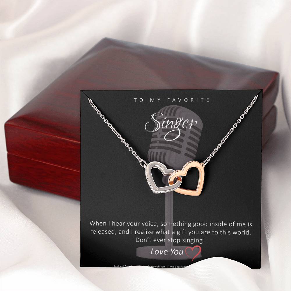 Favorite Singer Interlocking Hearts Necklace