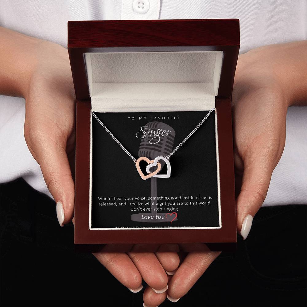 Favorite Singer Interlocking Hearts Necklace