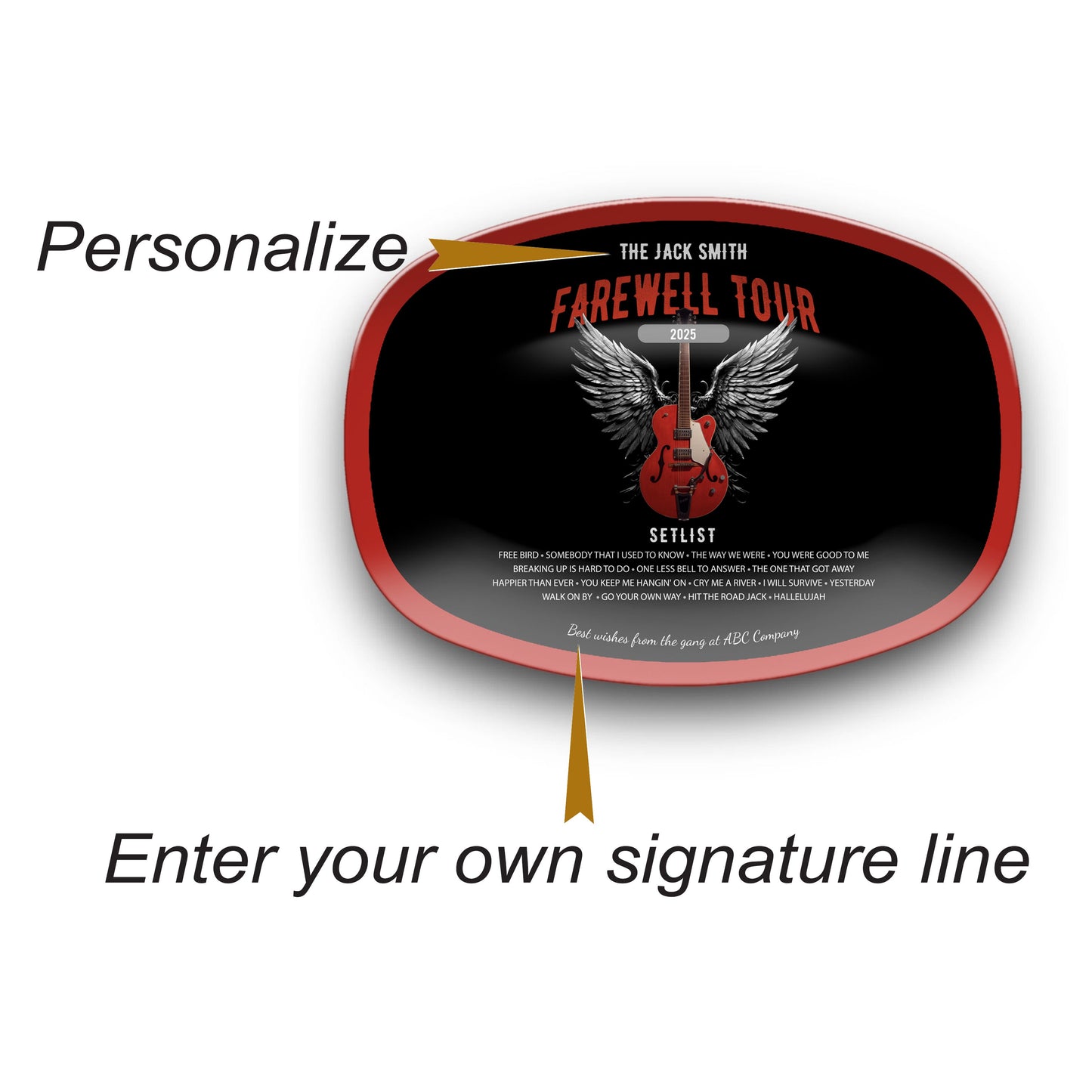 Farewell Tour Grilling Platter mockup personalization
