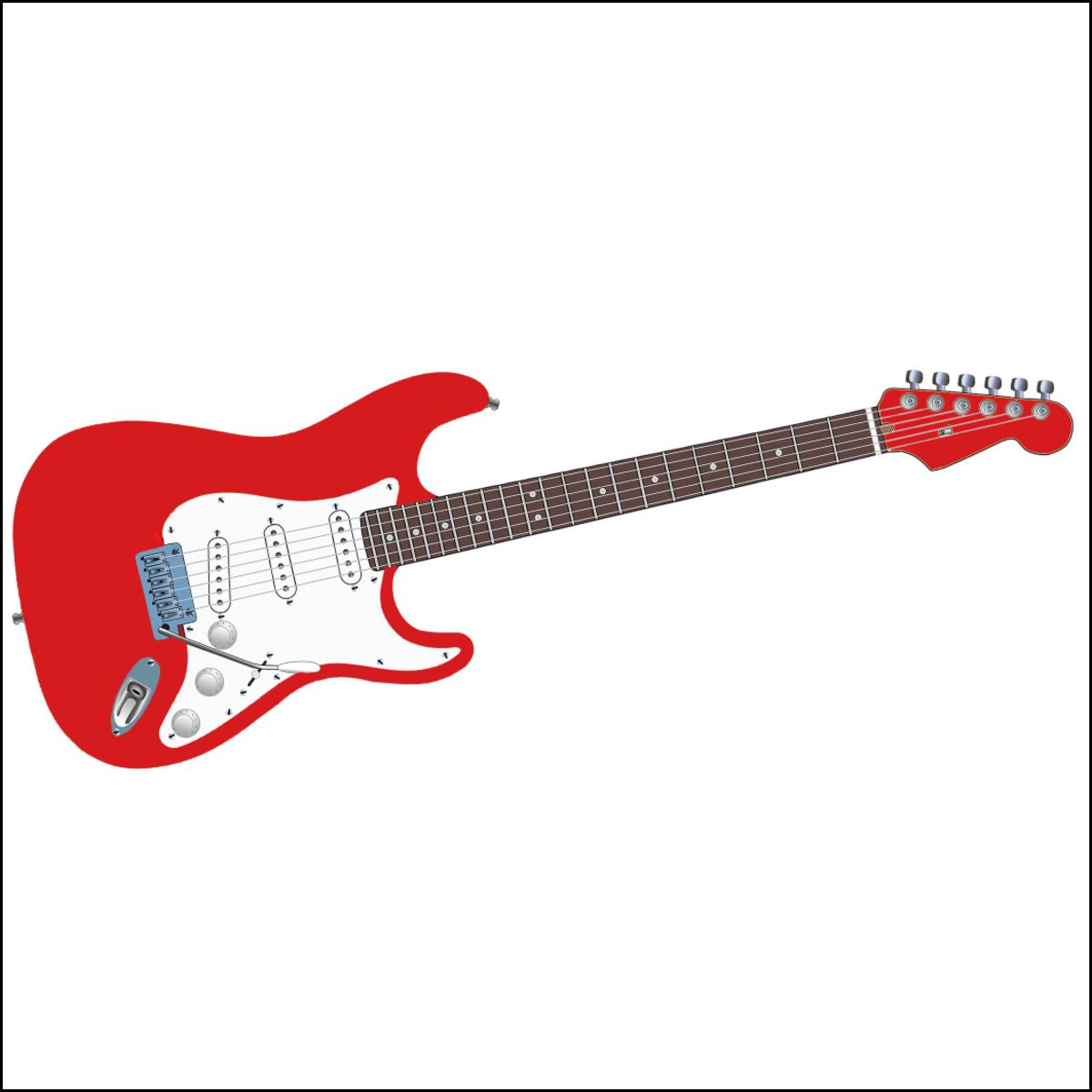 Guitars on Christmas Ornaments, Custom Cut Clear Acrylic, Set of 5 or Individual Pieces