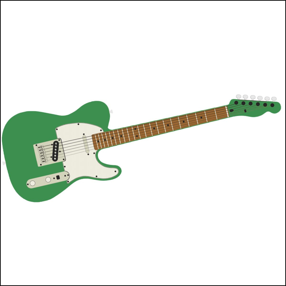 Guitars on Christmas Ornaments, Custom Cut Clear Acrylic, Set of 5 or Individual Pieces