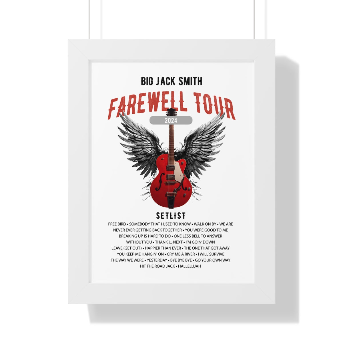 Personalized Retirement Framed Farewell Tour Poster Framed in white