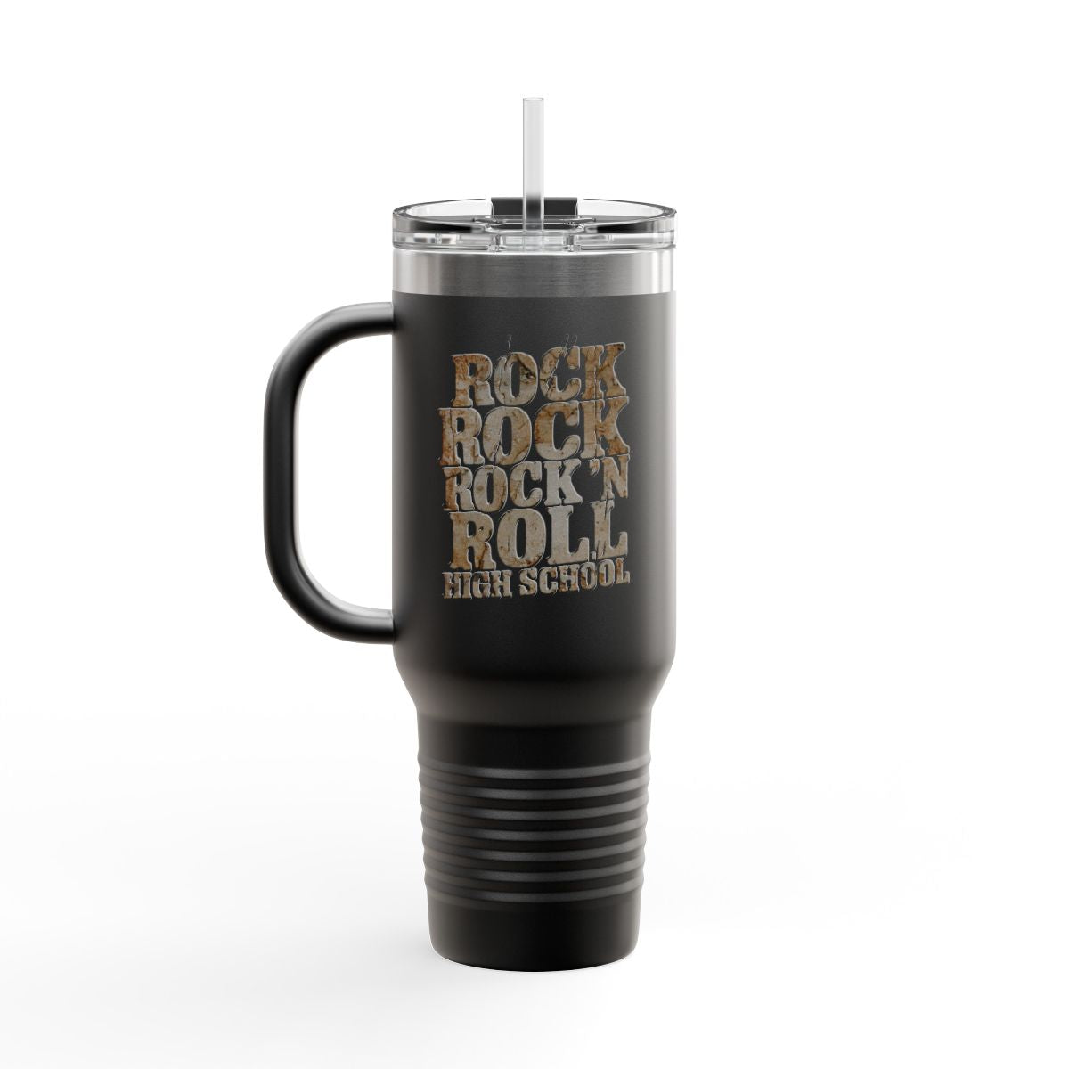 Personalized 40oz Travel Mug, Rock 'n Roll High School Teacher or Student Gift, for Back To School or Teacher Retirement Punk Rock Tumbler