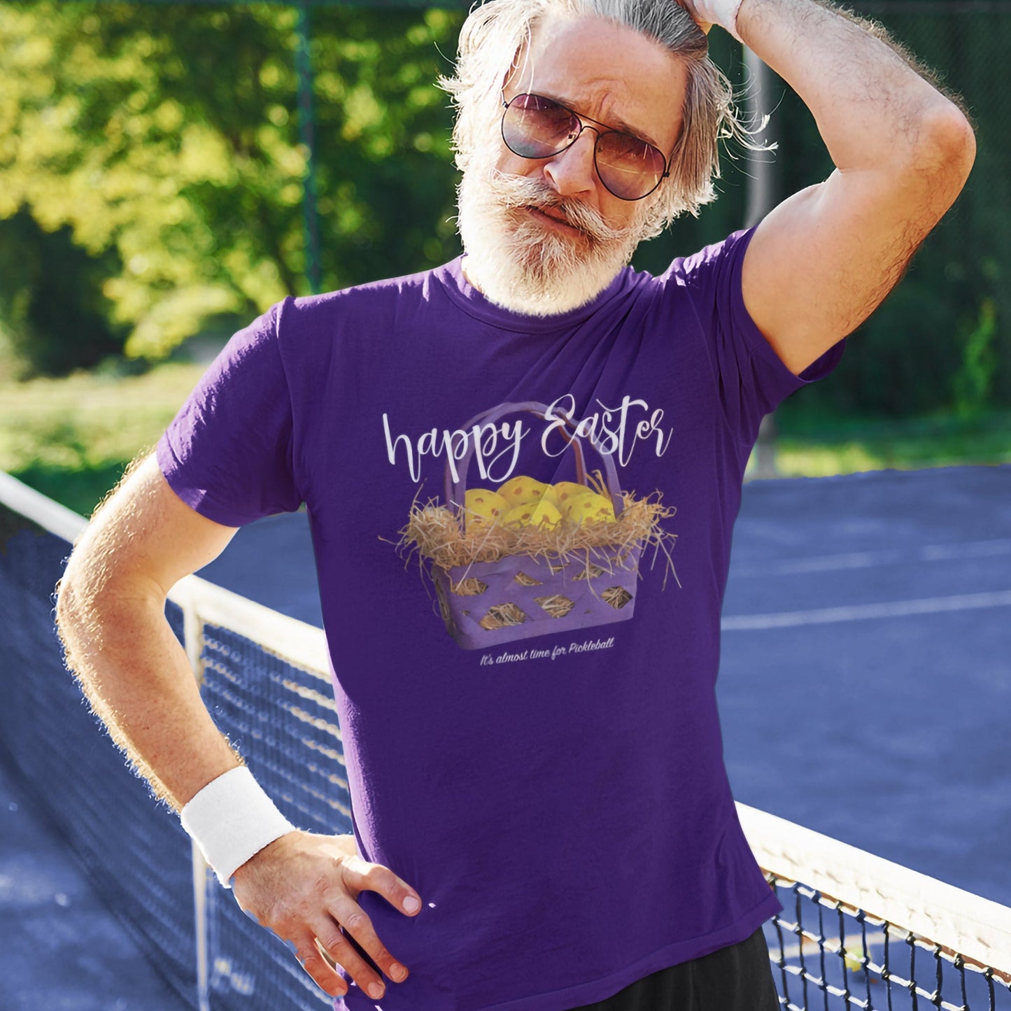 Easter Pickleball T-shirt mock up on model