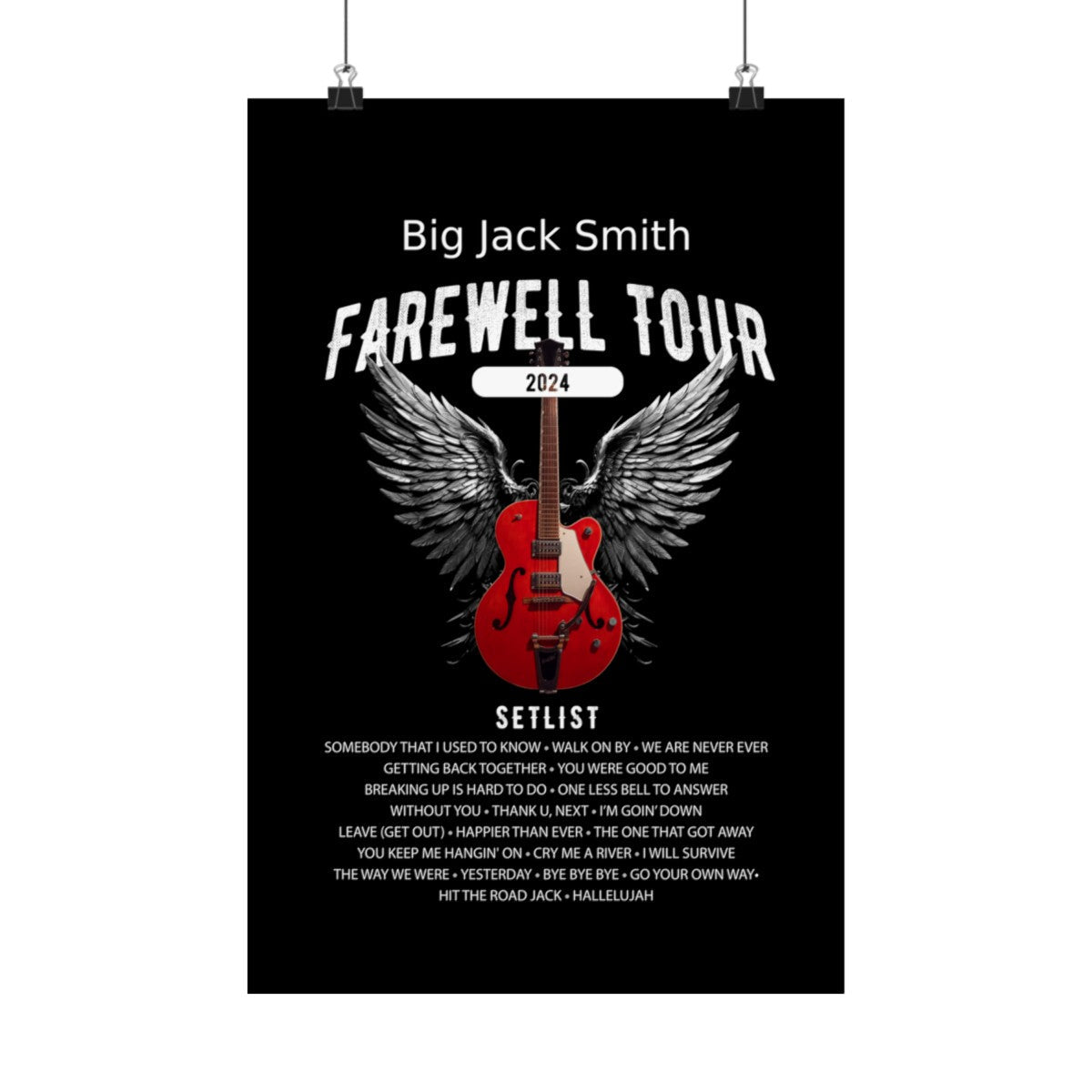 Personalized Retirement FAREWELL TOUR Poster Mock up hanging