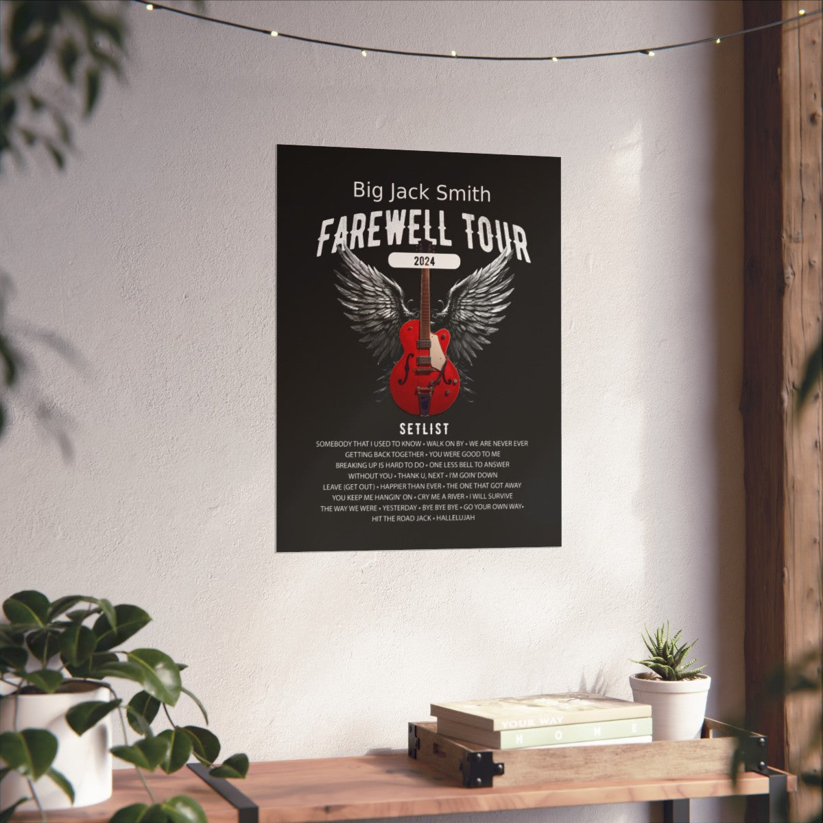 Personalized Retirement FAREWELL TOUR Poster Mock up on a wall