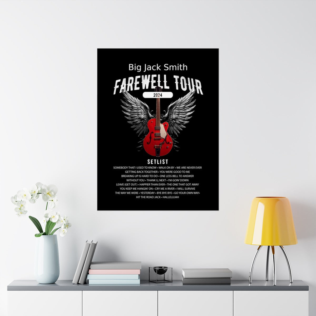 Personalized Retirement FAREWELL TOUR Poster Mock up on a wall