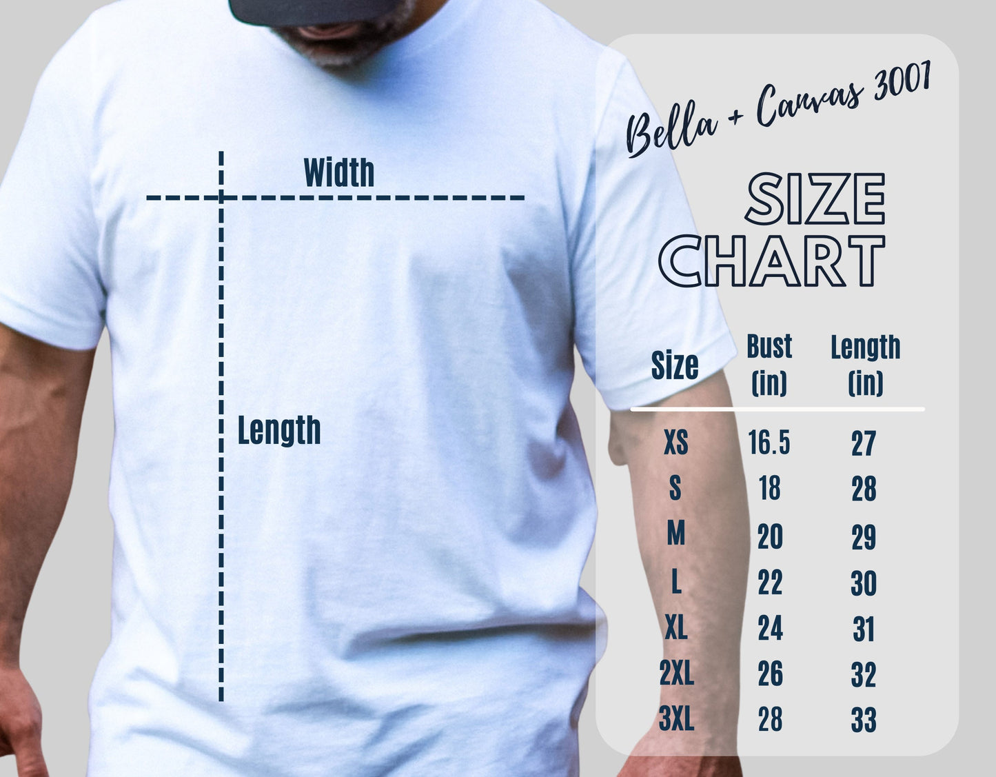 Easter Pickleball T-shirt size chart