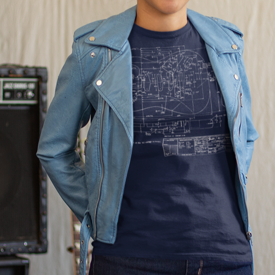 1962 Stratocaster Guitar Retro T-shirt mock up on model