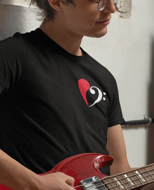Bass Love T-shirt mockup on model