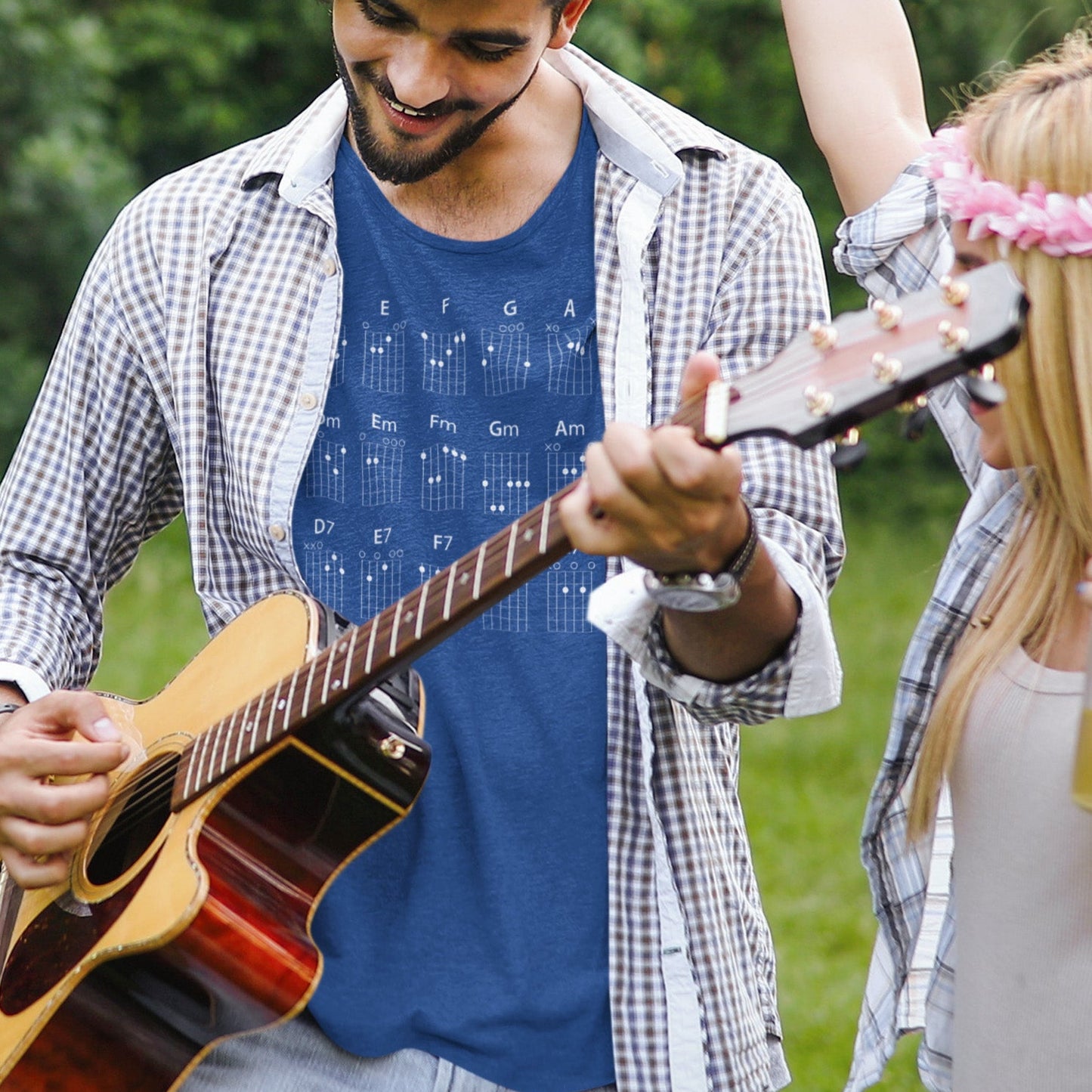 Guitar CHORDS Unisex Heavy Cotton Gildan 5000 Tee, many colors, with a
