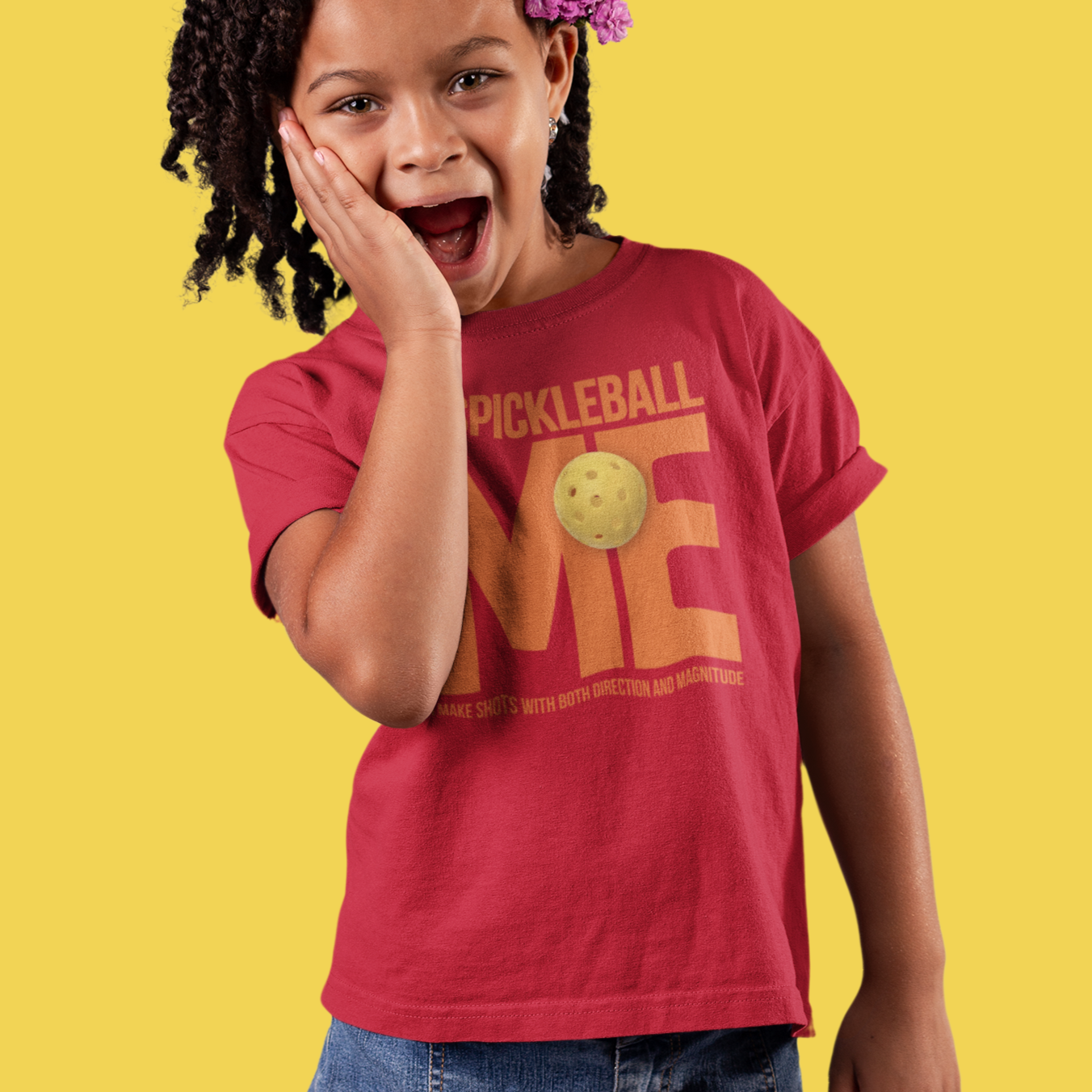 Kids Pickleball T-Shirt mock up with model