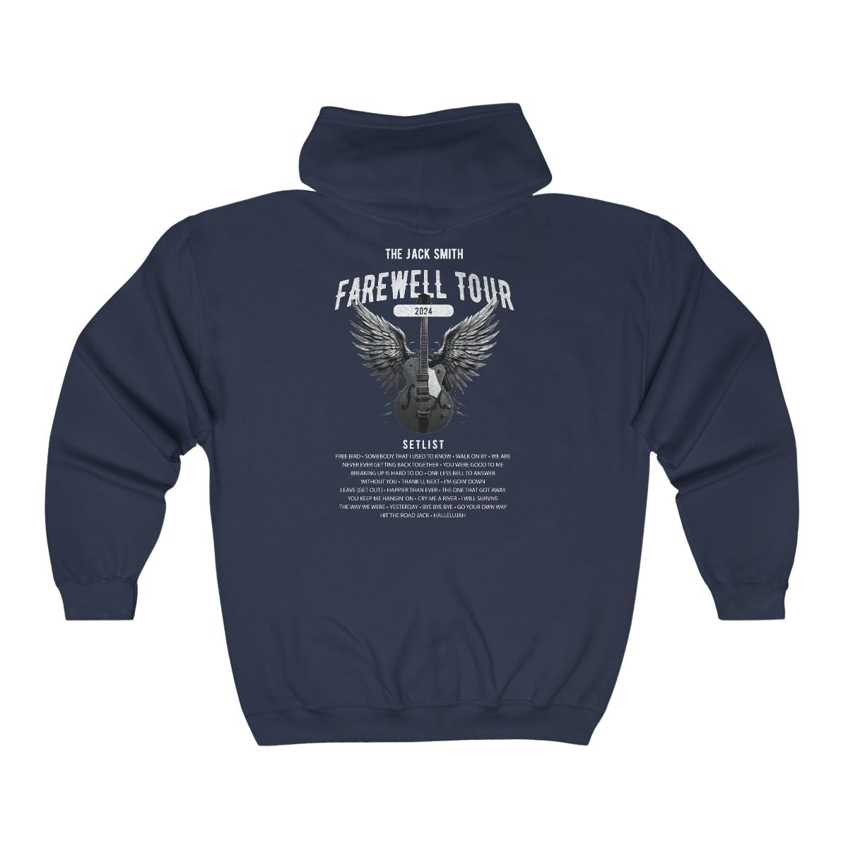 Personalized Retirement Zip Hoodie model mock up Navy blue