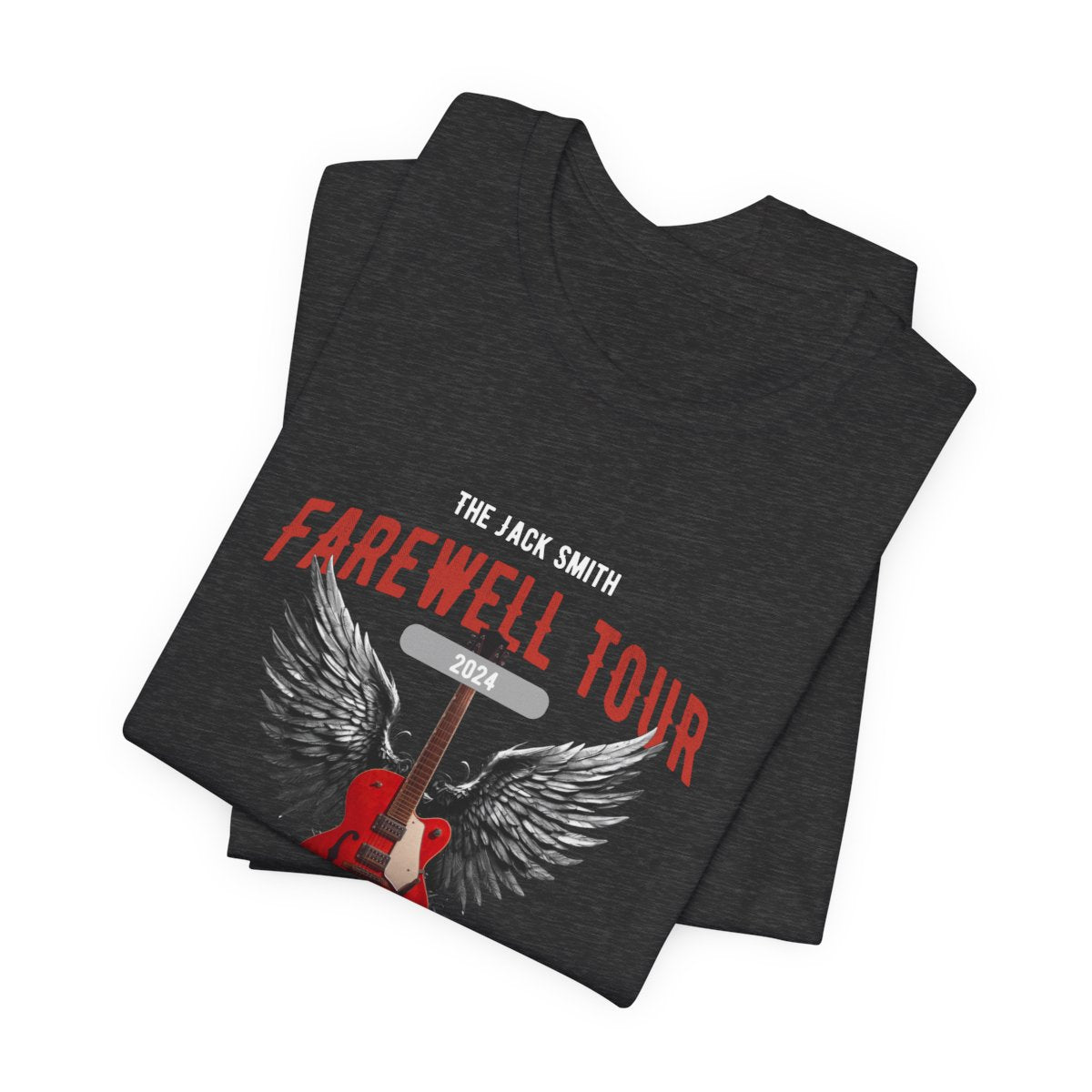 Personalized Retirement T-shirt, FAREWELL TOUR folded mock up on black