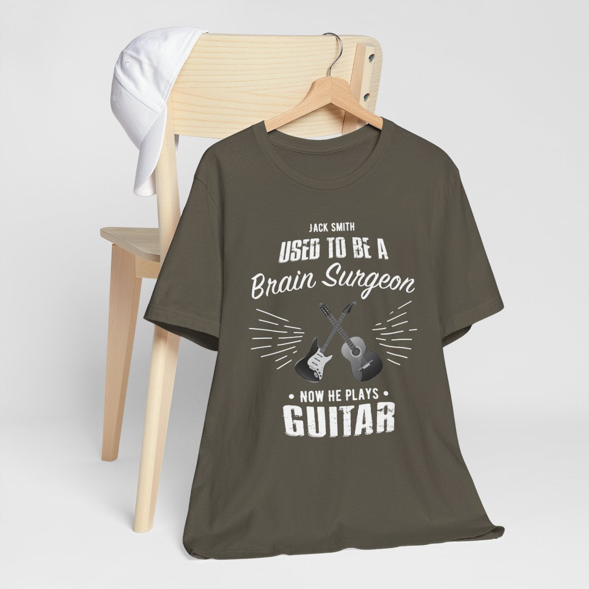 Personalized Retirement Guitar T-Shirt mock up