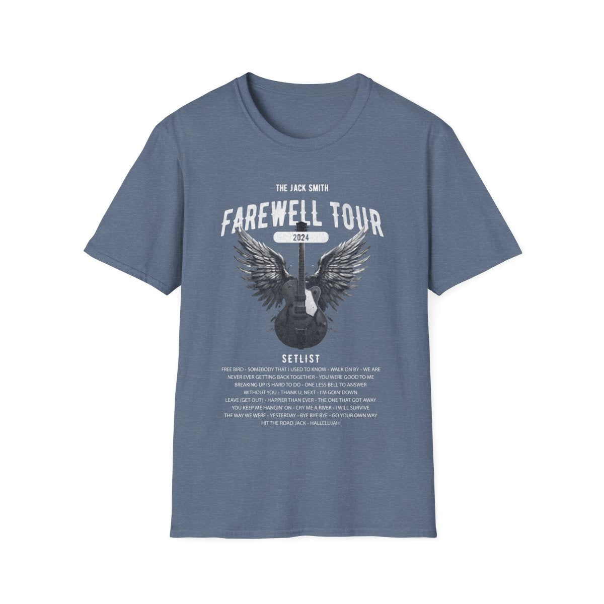 Personalized Retirement Farewell Tour T-shirt mock up - indigo blue