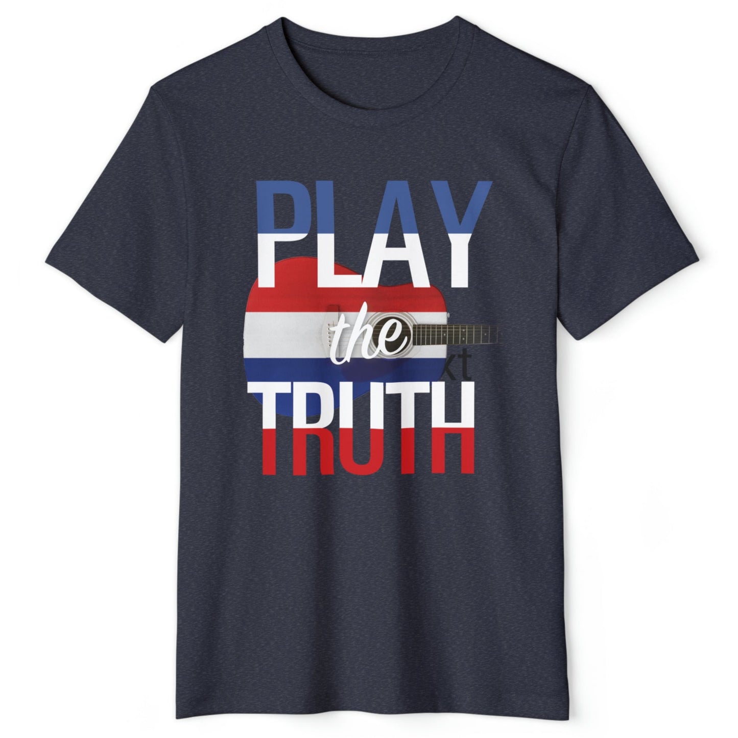 PLAY the TRUTH  Recycled Organic Bella+Canvas 3001 Guitar Country and Blues Music-themed unisex Tee