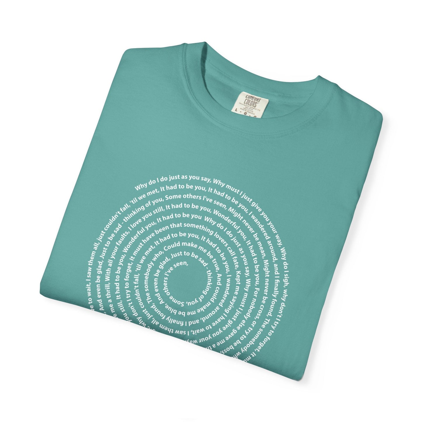 Copy of Lyrics Spiral Personalized T-shirt, Custom Song or Book Passage with Vinyl Record Look Design Printify
