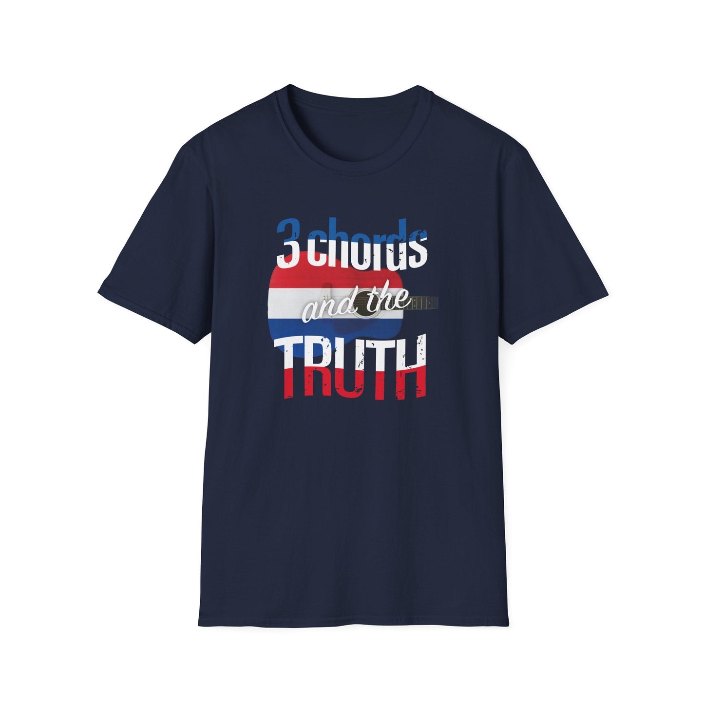 3 Chords and the TRUTH  Recycled Organic Bella+Canvas 3001 American Country Music-themed unisex T-Shirt, dark colors, heather & solid fabric Printify