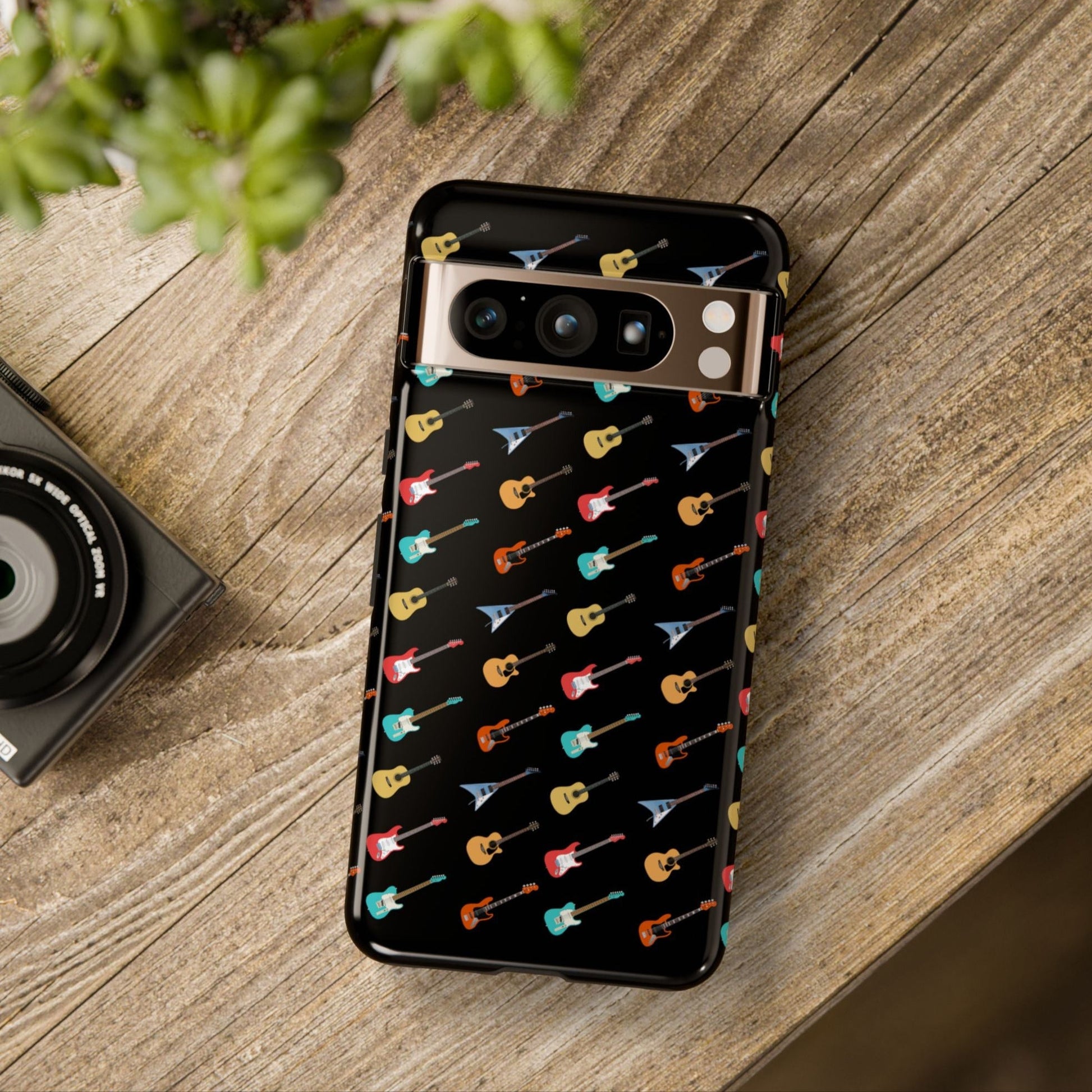 Tiny Guitars Phone Case mock up in room