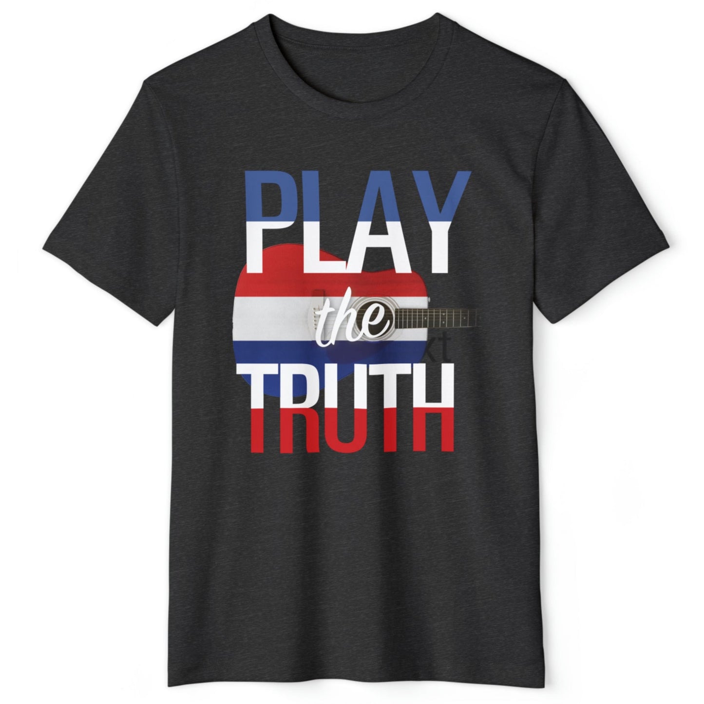 PLAY the TRUTH  Recycled Organic Bella+Canvas 3001 Guitar Country and Blues Music-themed unisex Tee