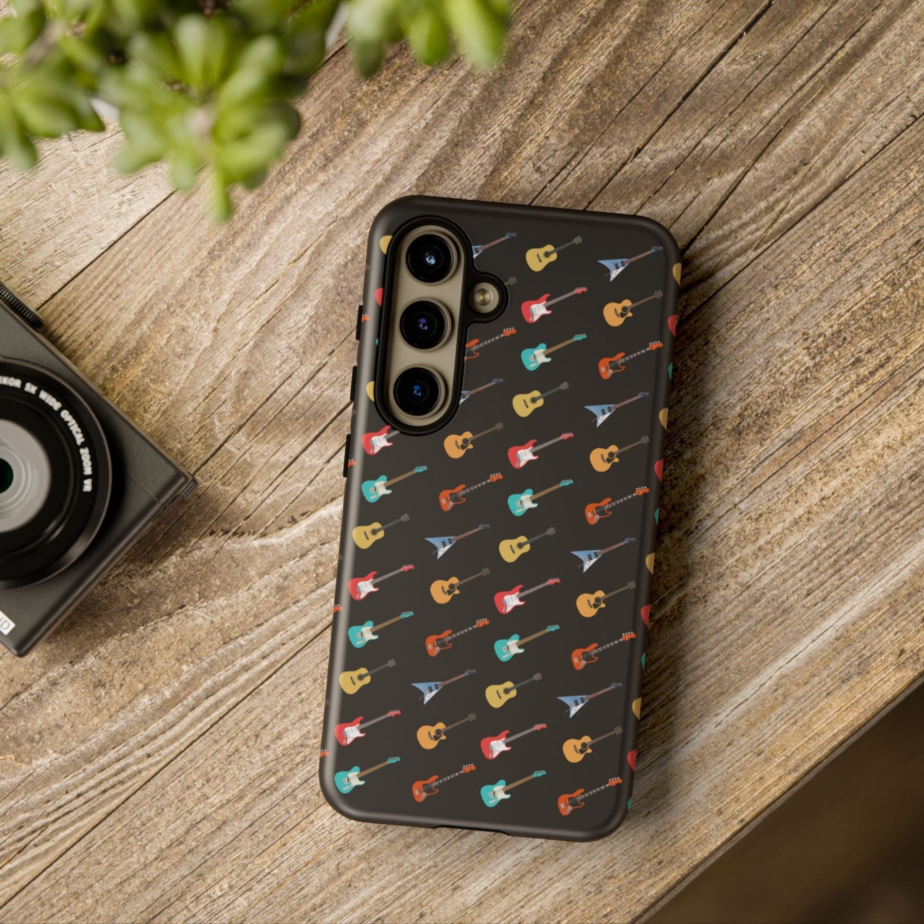Tiny Guitars Phone Case mock up in room