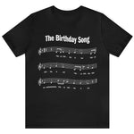 40th Birthday Gift T-shirt, Birthday Song FOUR OH!, 2-sided, Unisex Bella+Canvas 3001 T-shirt, Dark Colors, Funny Shirt for Surprise Parties