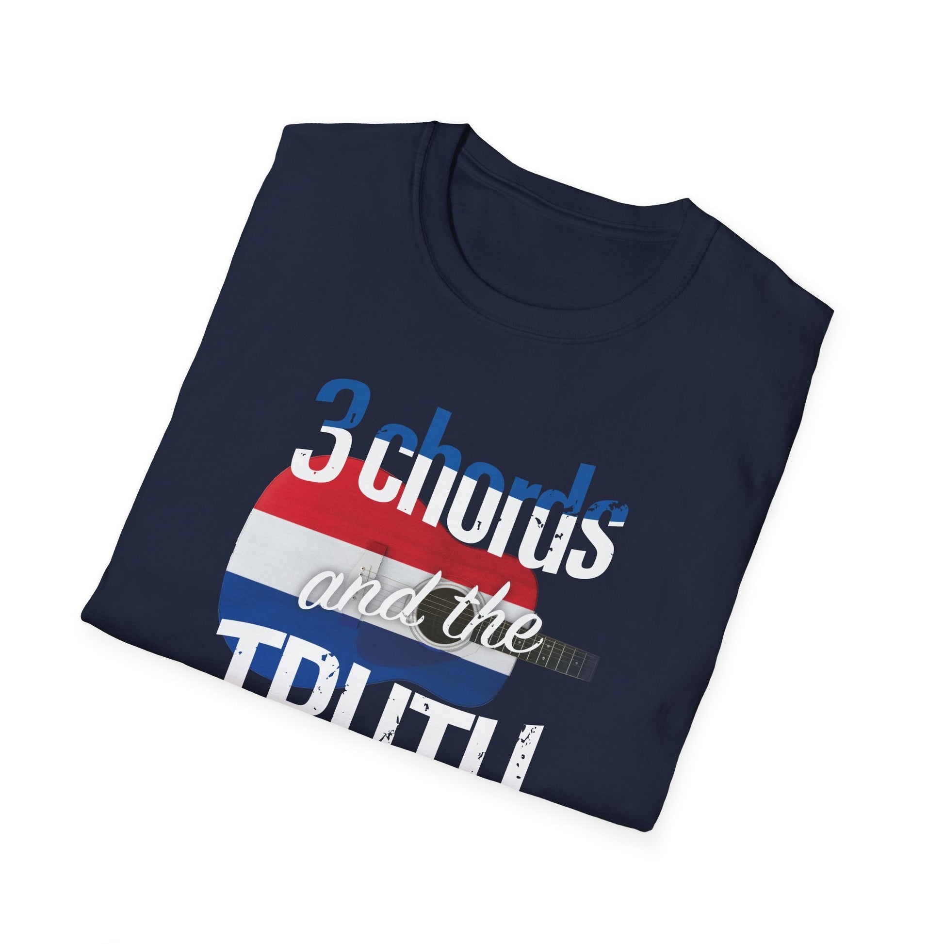 3 Chords and the TRUTH  Recycled Organic Bella+Canvas 3001 American Country Music-themed unisex T-Shirt, dark colors, heather & solid fabric Printify