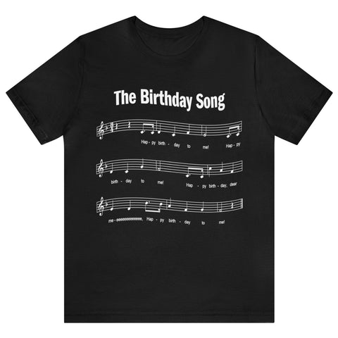 30th Birthday Gift T-shirt, Birthday Song THREE OH! 2-sided, Unisex Bella+Canvas 3001 T-shirt, Dark Colors, Funny Shirt for Surprise Parties