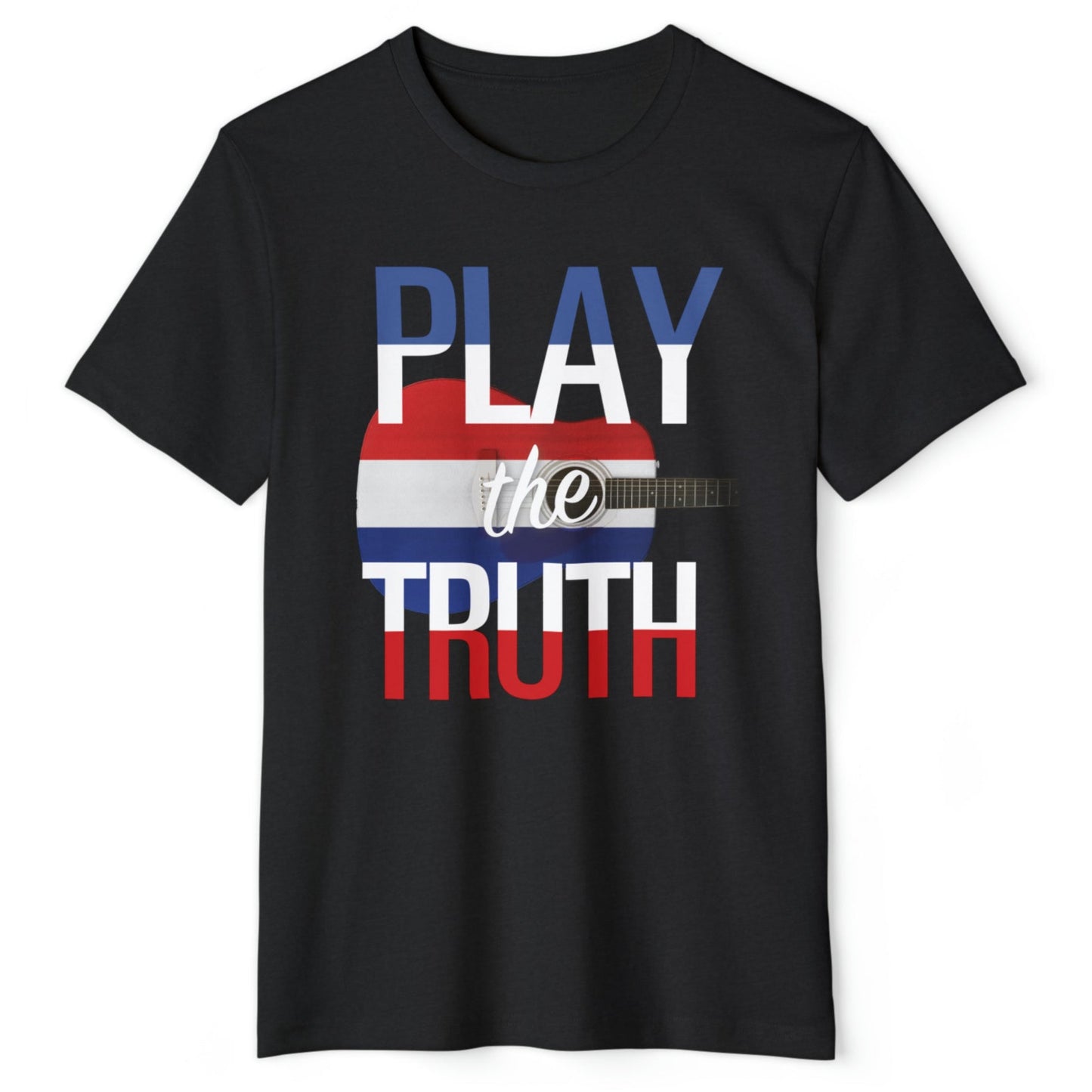 PLAY the TRUTH  Recycled Organic Bella+Canvas 3001 Guitar Country and 