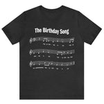 30th Birthday Gift T-shirt, Birthday Song THREE OH! 2-sided, Unisex Bella+Canvas 3001 T-shirt, Dark Colors, Funny Shirt for Surprise Parties