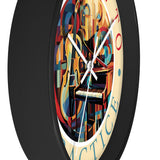 It's TIME to PRACTICE 10" Wall Clock, piano/cello Picasso style artwork, 2" frame in black, white or wood, plexiglass