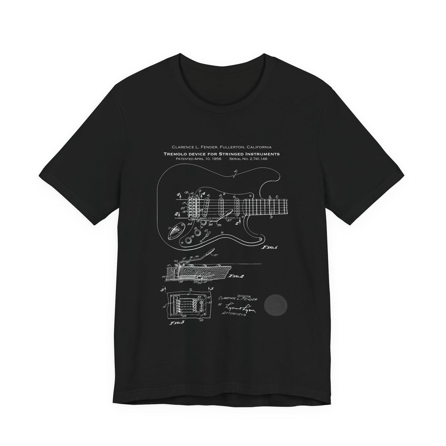 Retro Patent Blueprint Stratocaster T-shirt, Gift for Guitar players, Fender 1956
