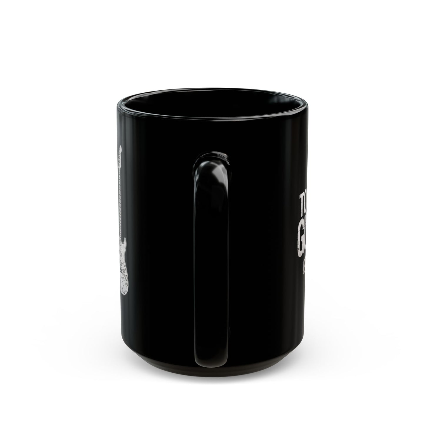 Too Many Guitars is not a Thing, Black Mug with Guitar Illustrations, Music Lover Gift, Funny Coffee Cup, Guitarist Present, Unique